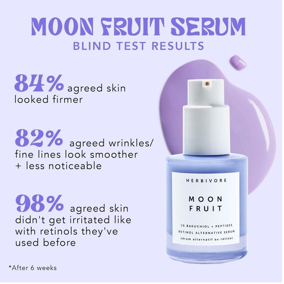 Pick8/$50 Herbivore MoonFruit 1% Bakuchiol+Peptides Retinol Alt. Serum🆕delsamp - Picture 6 of 9